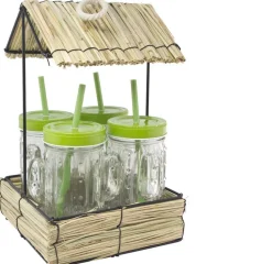 4 Cactus Tiki Hut Cups