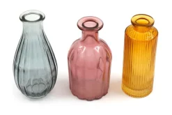 3 Colours Glass Vases