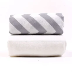 100% Cotton Fitted Cot Sheets 2 Pack Grey - Made In Portugal
