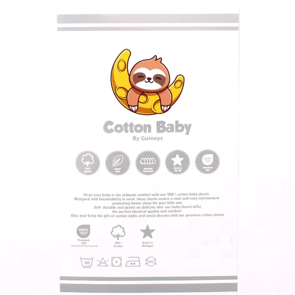 100% Cotton Fitted Cradle/Pram Sheets - 3 Pack Cream - Made In Portugal