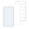 100% Cotton Fitted Cradle/Pram Sheets - 3 Pack Blue - Made In Portugal