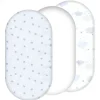 100% Cotton Fitted Moses Sheets 3 Pack Blue - Made In Portugal