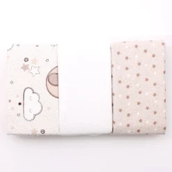 100% Cotton Fitted Moses Sheets 3 Pack Cream - Made In Portugal