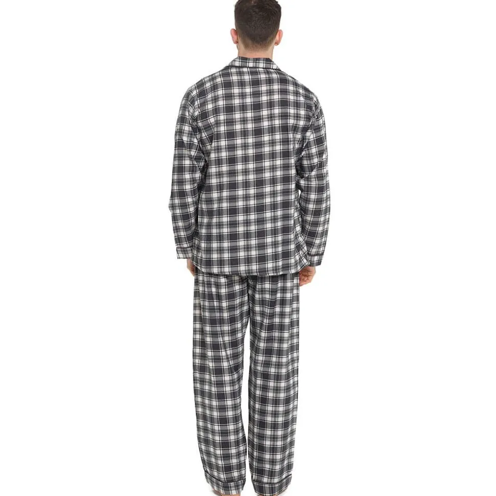 100% Cotton Flannelette Pyjamas Grey Check