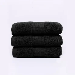 100% Cotton Zero Twist Black Towel