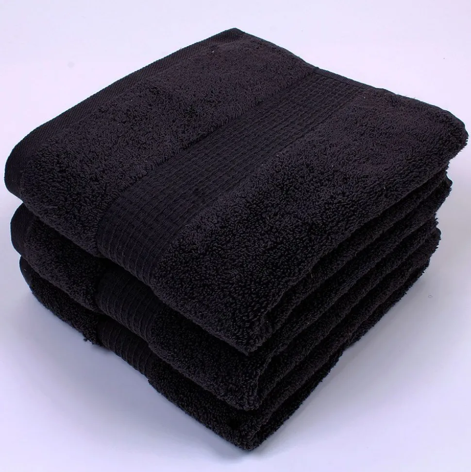 100% Cotton Zero Twist Black Towel