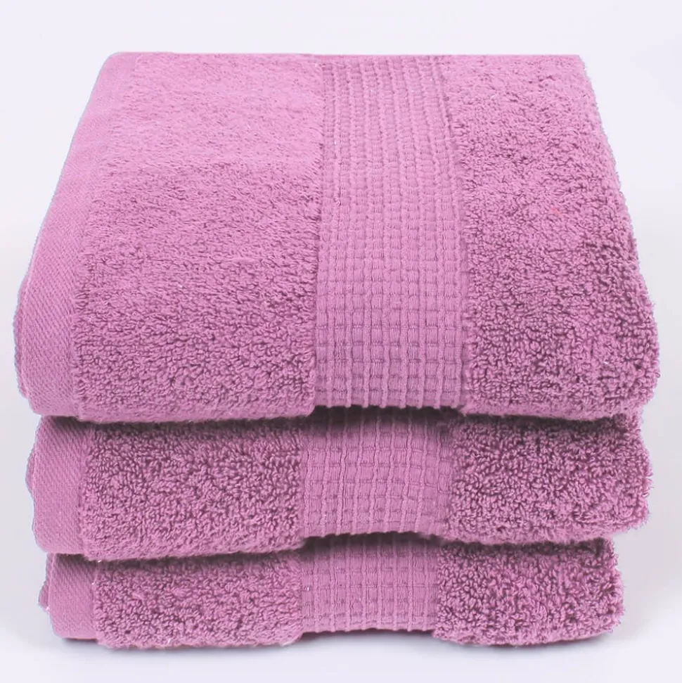 100% Cotton Zero Twist Mauve Towel