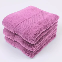 100% Cotton Zero Twist Mauve Towel