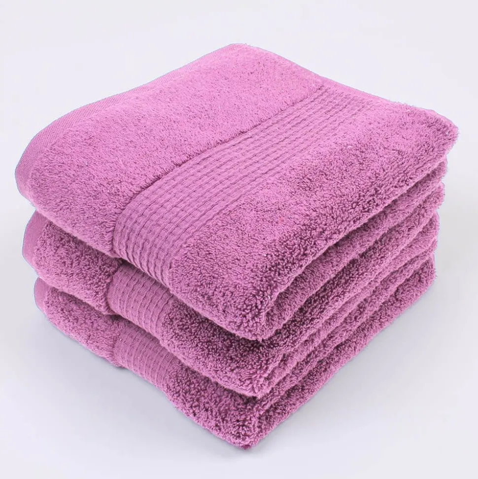 100% Cotton Zero Twist Mauve Towel