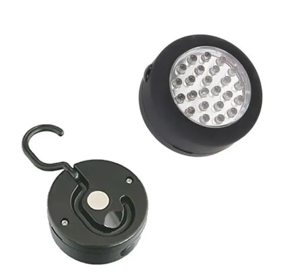 24 LED Battery Powered Round Work Light with Hanger