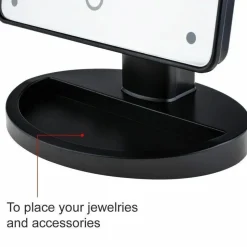 16 LED Touch Vanity Black Mirror