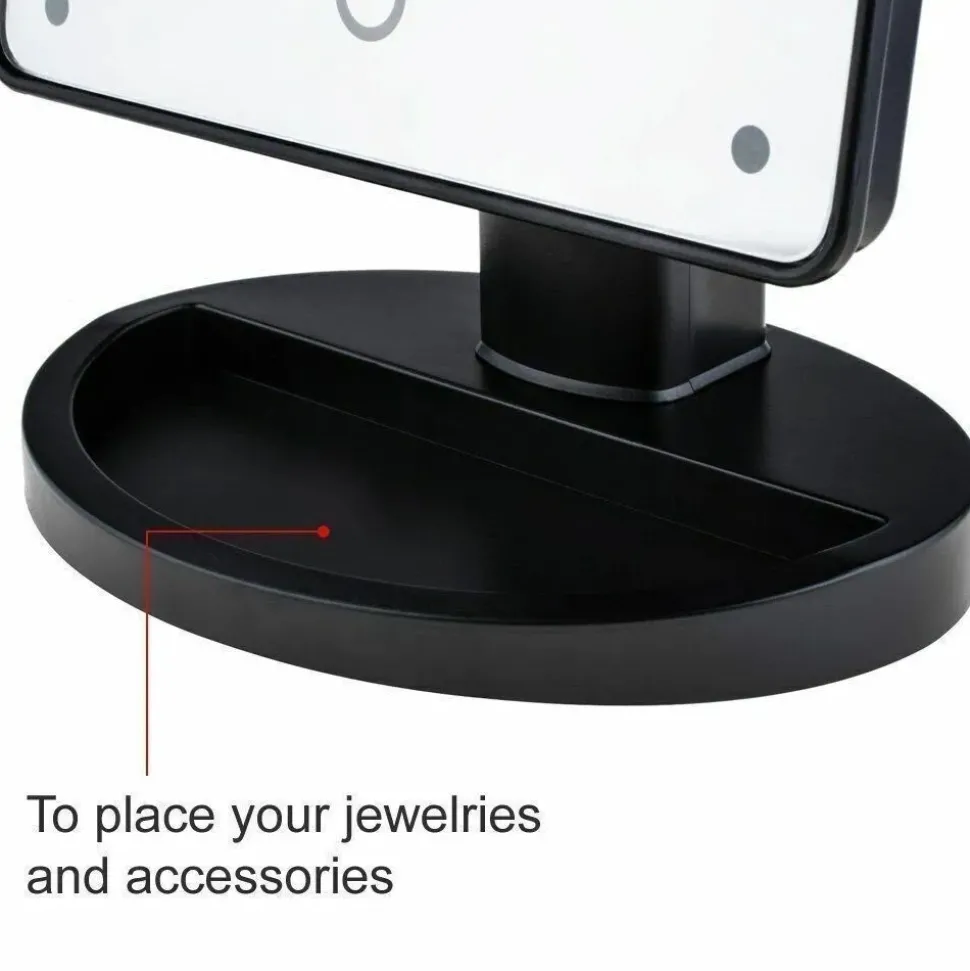16 LED Touch Vanity Black Mirror