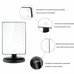 16 LED Touch Vanity Black Mirror