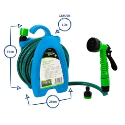 10 Metre Mini Hose with Spray Gun Green