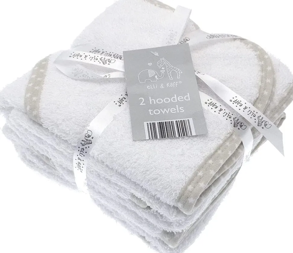 2 Pack 100% Cotton Elli & Raff Hooded Towel