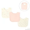 3 Pack Bibs Clouds & Stars Pink