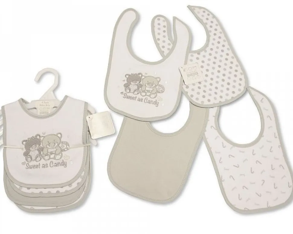 4 Pack Bibs Grey