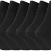 3 Pack Black Cotton Rich Brushed Thermal Non Elastic Socks