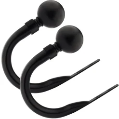 2 Pack Curtain Holdbacks Black Ball