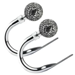 2 Pack Curtain Holdbacks Chrome Mosaic Ball
