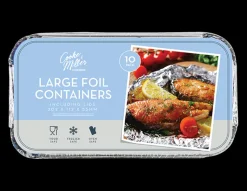 10 Pack Large Foil Containers & Lids