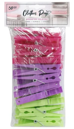 30 Pack of Jumbo Clothes Pegs