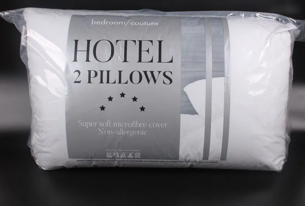2 Pack Pillows Hotel Quality Bedroom Couture - Medium Support - Made in Ireland