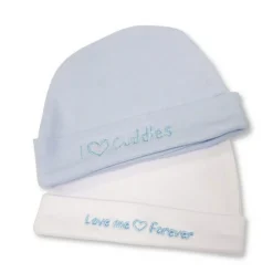 2 Pack Premature Baby Hats Blue