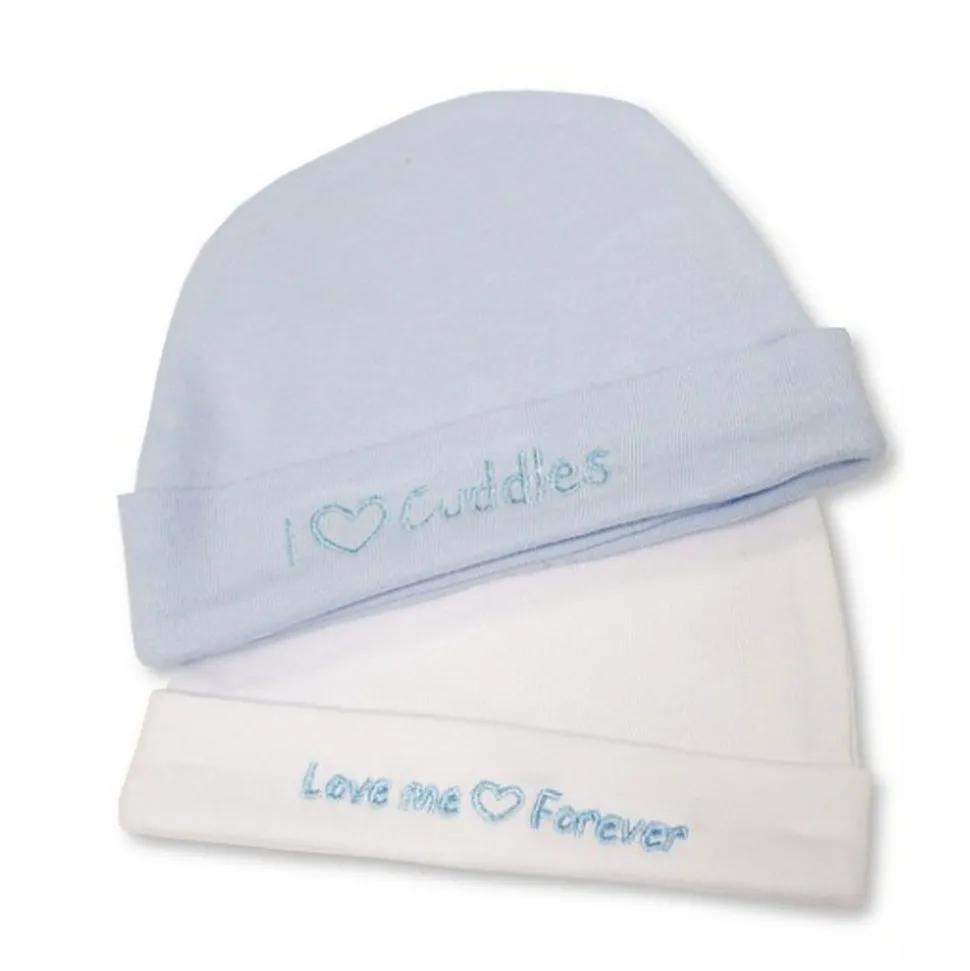 2 Pack Premature Baby Hats Blue