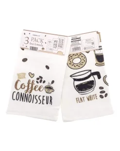 3 Pack Smell the Coffee Design Tea Towels