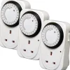 3 Piece 24 Hours Plug In Timer Socket Set