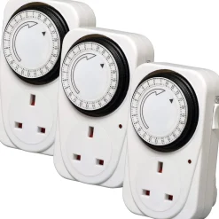 3 Piece 24 Hours Plug In Timer Socket Set