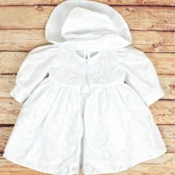 3 Piece Floral Christening Dress White