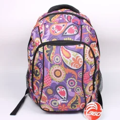 360 Purple Paisley Printed Backpack