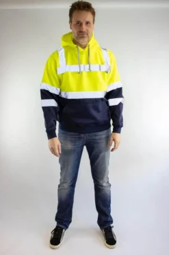 Alder Hi-Vis Jacket Two Tone Hooded Top Yellow