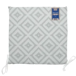 Alfresco Shower Resistant Outdoor Seat Pad Geo Grey