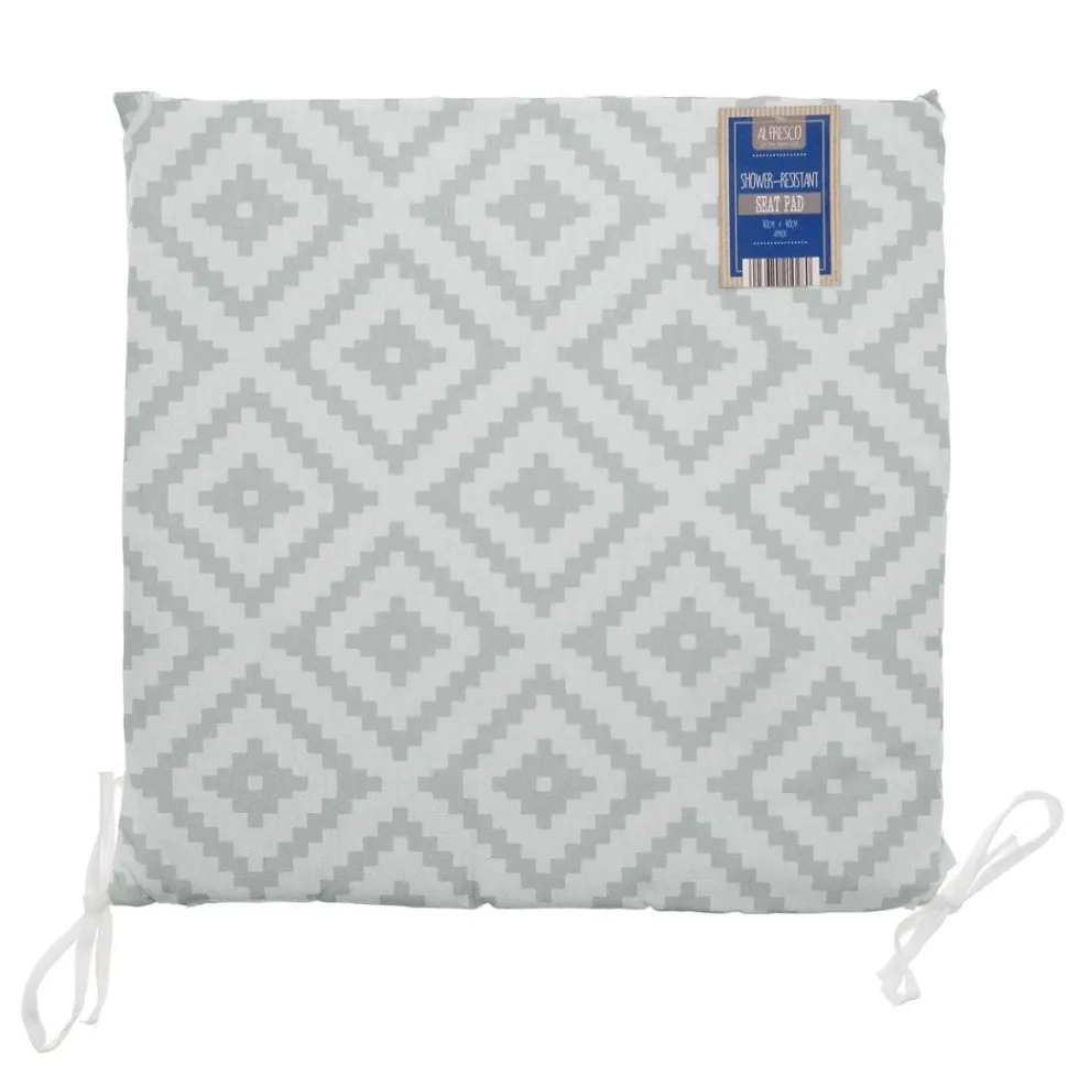 Alfresco Shower Resistant Outdoor Seat Pad Geo Grey