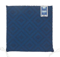 Alfresco Shower Resistant Outdoor Seat Pad Geo Blue