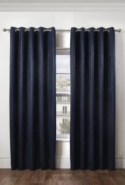 Ambiance Eyelet Curtains Navy by Emma Barclay