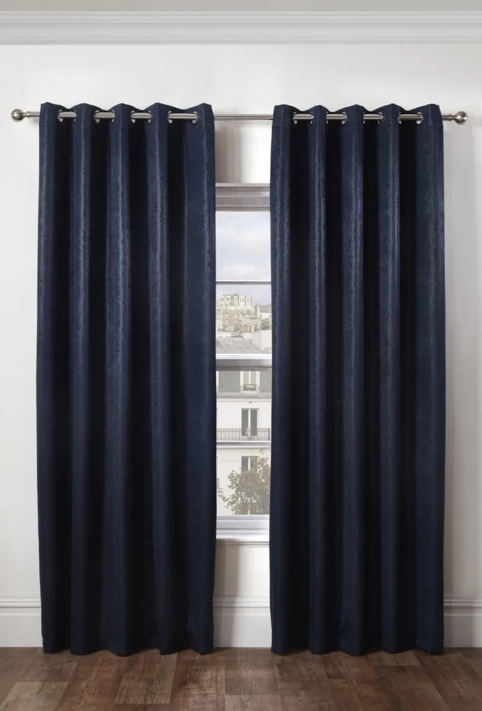 Ambiance Eyelet Curtains Navy by Emma Barclay