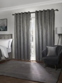 Ambiance Eyelet Curtains Charcoal by Emma Barclay