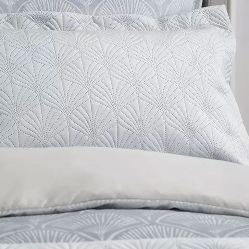 Art Deco Pearl Pillow Sham Pair Silver by Catherine Lansfield
