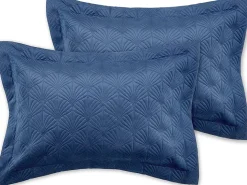 Art Deco Pearl Pillow Sham Pair Navy by Catherine Lansfield