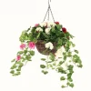 Artificial Geranium in 12'' Hanging Basket