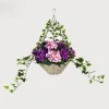Artificial Hanging Basket Flower Hydrangea Light Purple 12"