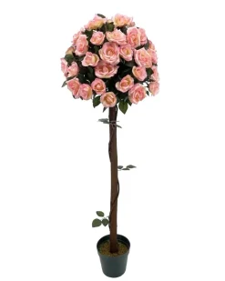 Artificial Rose Tree Pink with Round Bush 120cm