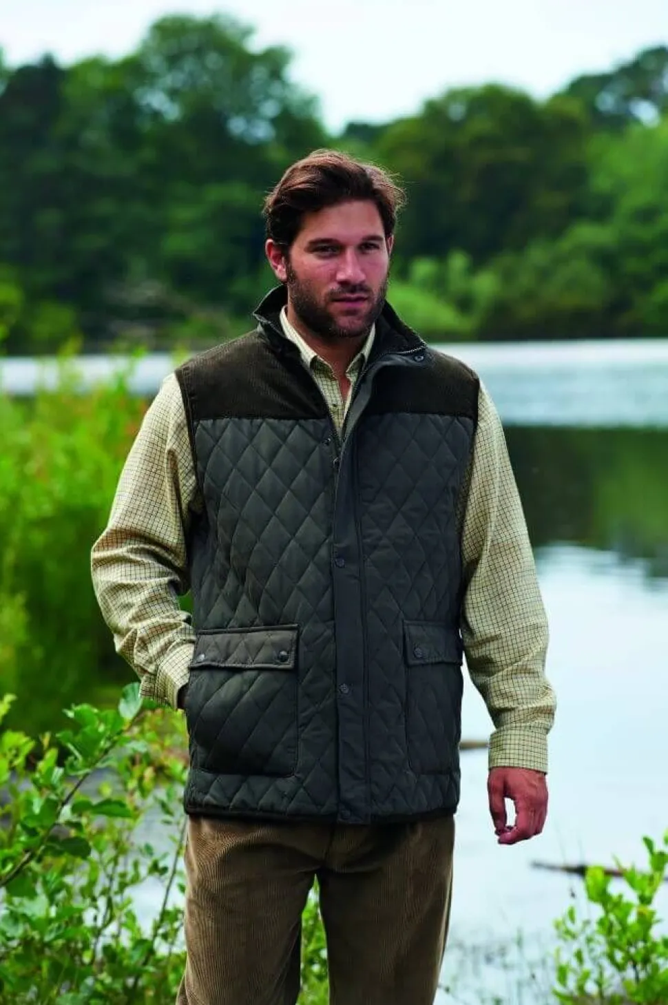 Arundel Diamond Quilted Bodywarmer Olive by Champion