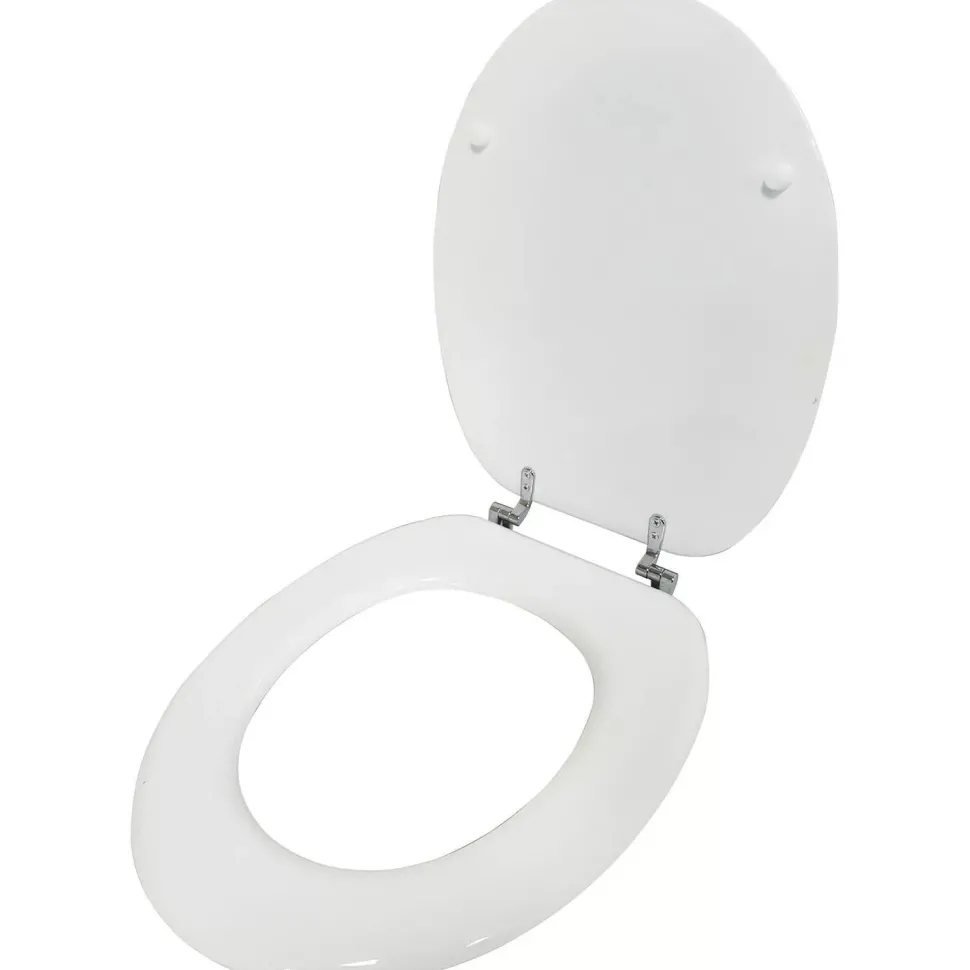 Ashley Housewares White 18 Inch MDF Toilet Seat