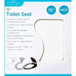 Ashley Housewares White 18 Inch MDF Toilet Seat