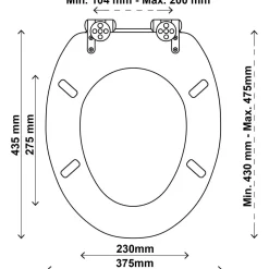 Ashley Housewares White 18 Inch MDF Toilet Seat